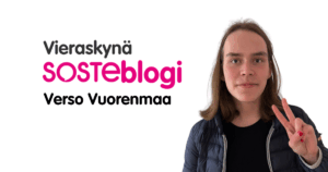 Mielenterveyttä edistävä nuori aktiivi Verso Vuorenmaa SOSTEblogin Vieraskynän kirjoittajakuvassa.