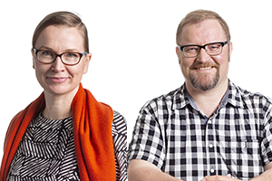 Rintakuvissa hymyilevät Sirkku Immonen ja Janne Jalava Mielenterveyden keskusliitosta.