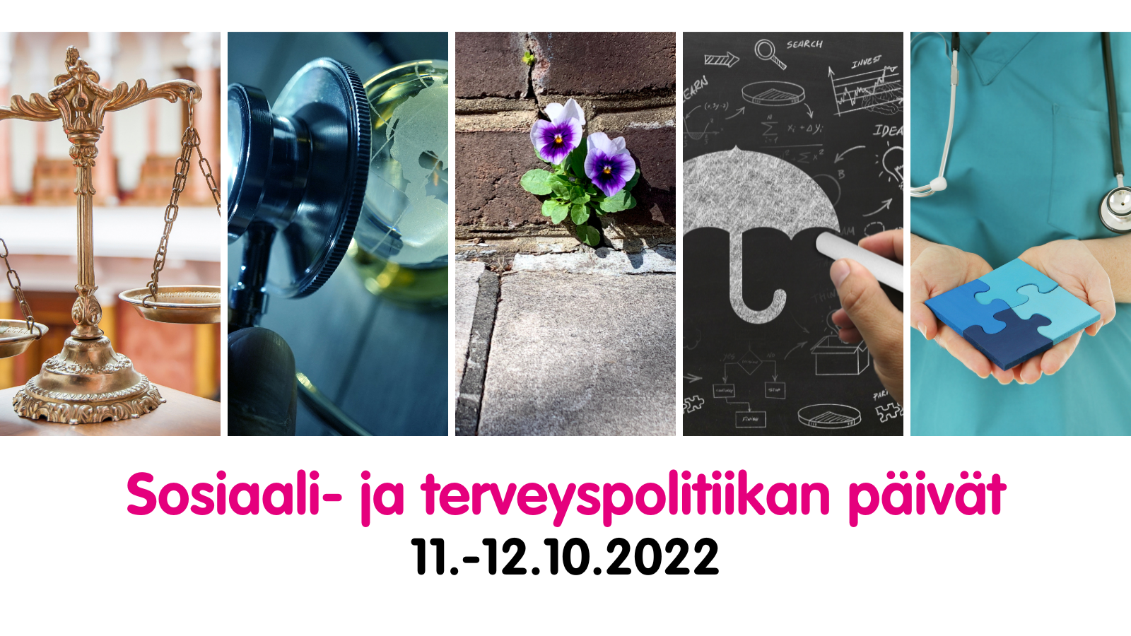 Koostekuvituskuva sosiaali- ja terveyspolitiikan päivien teemoista.