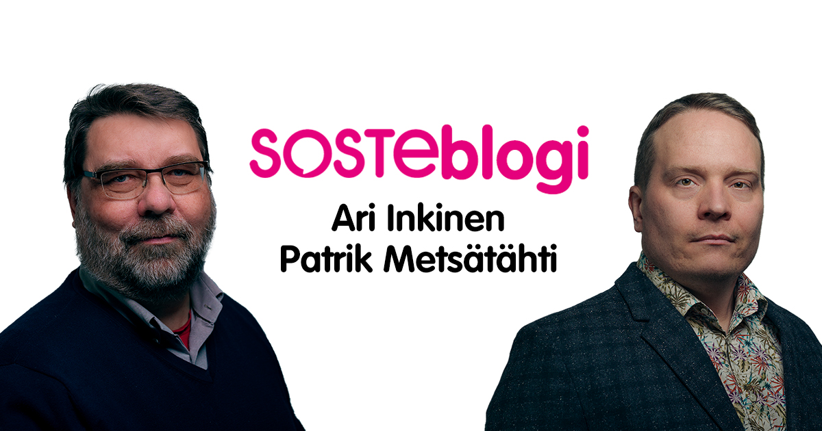SOSTEblogin kirjoittajat Ari Inkinen ja Patrik Metsätähti.