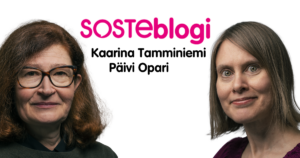 SOSTEblogin kansikuvassa Kaarina Tamminiemi ja Päivi Opari.