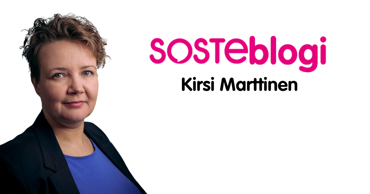 SOSTEn erityisasiantuntija Kirsi Marttinen SOSTEblogin kirjoittajakuvassa.