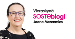 Projektipäällikkö Jaana Merenmies SOSTEblogin Vieraskynä-tekstin kirjoittajakuvassa.