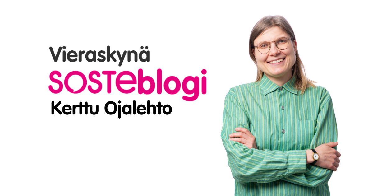 VALLI ry:n Kerttu Ojalehto SOSTEblogin Vieraskynän kirjoittajakuvassa.