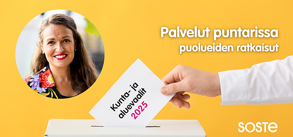Kokoomuksen varapuheenjohtaja Anna-Kaisa Ikonen SOSTEn Palvelut puntarissa -kunta- ja aluevaaliblogisarjan kirjoittajakuvassa.