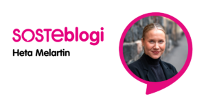 Sosten pääekonomisti Heta Melartin SOSTEblogin kirjoittajakuvassa.