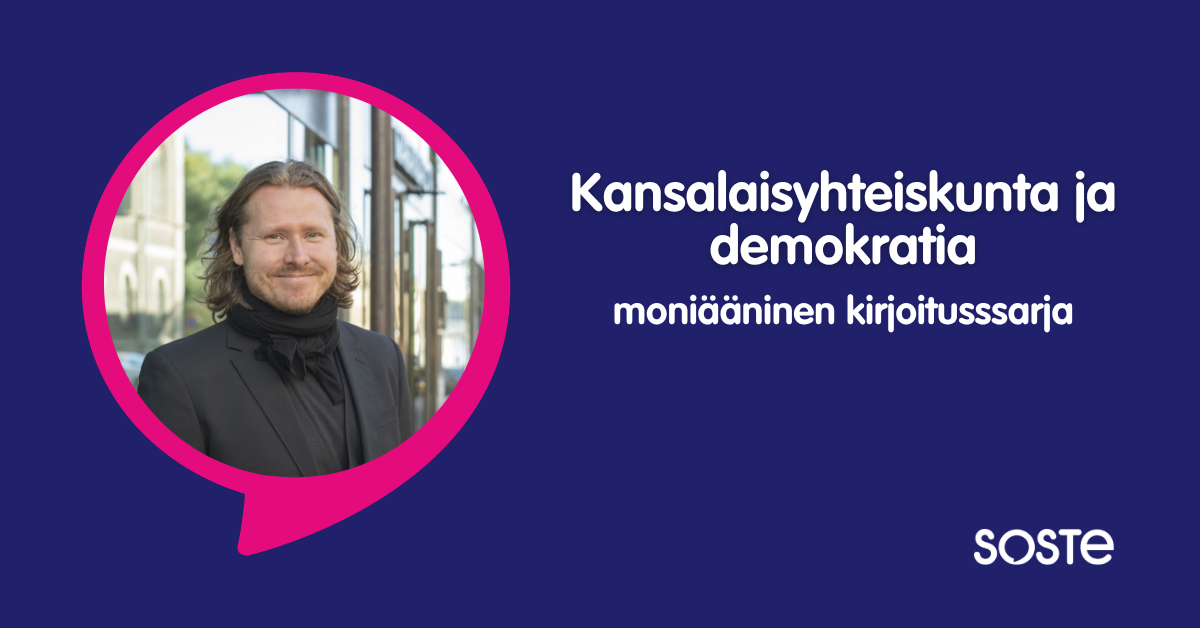 Mikko Lehtonen, valtiovarainministeriön erityisasiantuntija Kansalaisyhteiskunta ja demokratia -kirjoitussarjan kirjoittajakuvassa.